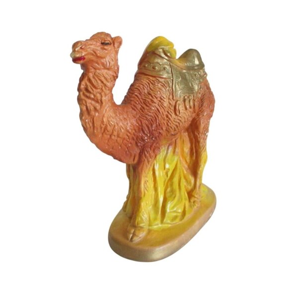 AS IS Vintage Chalkware Nativity Camel With Yellow Drape Figurine 3-1/2" tall - Picture 2 of 7